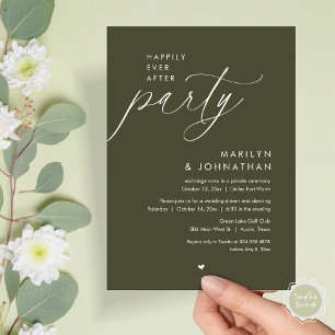 Happily Ever After Party, Romantic Wedding Dinner Invitation