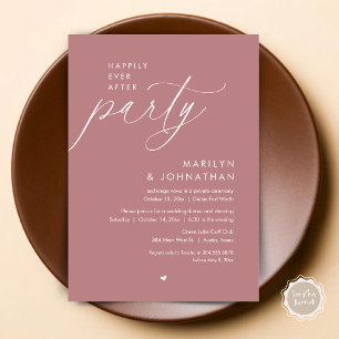 Happily Ever After Party, Romantic Wedding Dinner Invitation