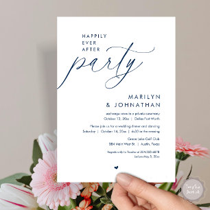 Happily Ever After Party, Romantic Wedding Dinner Invitation