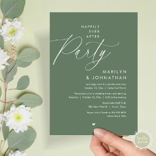 Happily Ever After Party, Romantic Wedding Dinner Invitation