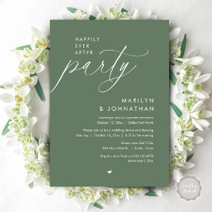 Happily Ever After Party, Romantic Wedding Dinner Invitation