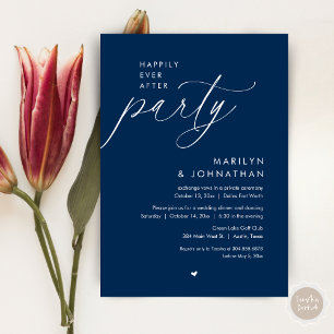 Happily Ever After Party, Romantic Wedding Dinner Invitation