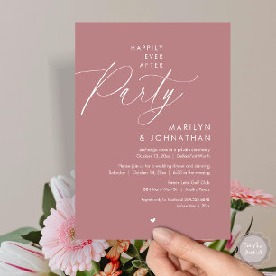 Happily Ever After Party, Romantic Wedding Dinner Invitation