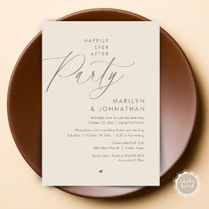Happily Ever After Party, Romantic Wedding Dinner Invitation