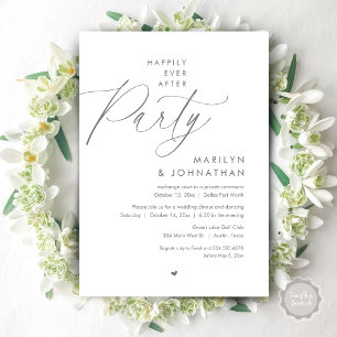 Happily Ever After Party, Romantic Wedding Dinner Invitation