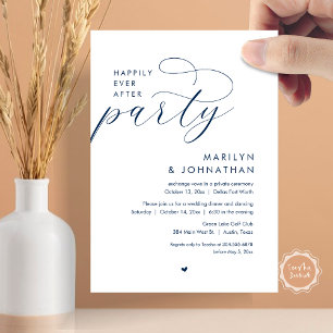 Happily Ever After Party, Romantic Wedding Dinner Invitation
