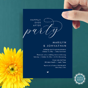Happily Ever After Party, Romantic Wedding Dinner Invitation