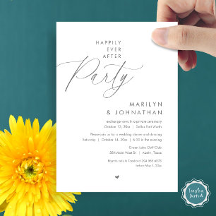 Happily Ever After Party, Romantic Wedding Dinner Invitation