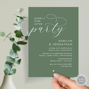 Happily Ever After Party, Romantic Wedding Dinner Invitation