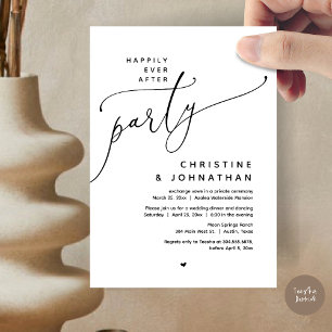 Happily Ever After Party, Romantic Wedding Dinner Invitation