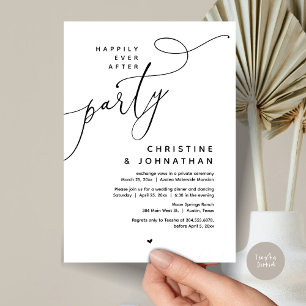 Happily Ever After Party, Romantic Wedding Dinner Invitation