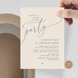 Happily Ever After Party, Romantic Wedding Dinner Invitation