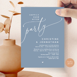 Happily Ever After Party, Romantic Wedding Dinner Invitation