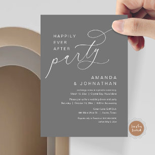 Happily Ever After Party, Romantic Wedding Invitation