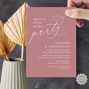 Happily Ever After Party, Romantic Wedding Invitation
