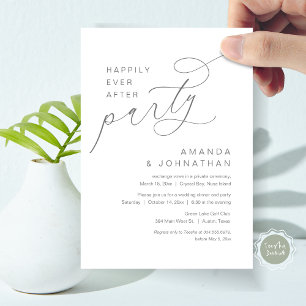 Happily Ever After Party, Romantic Wedding Invitation