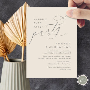 Happily Ever After Party, Romantic Wedding Invitation