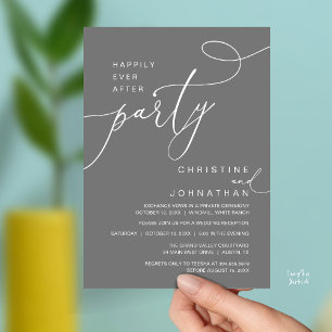 Happily Ever After Party Romantic Weds Reception Invitation