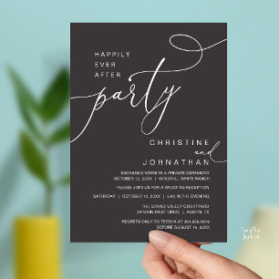 Happily Ever After Party Romantic Weds Reception Invitation