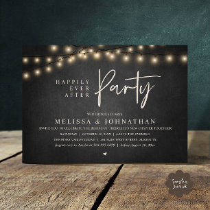 Happily Ever After Party, Rustic String Lights Invitation