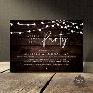 Happily Ever After Party, Rustic String Lights Invitation