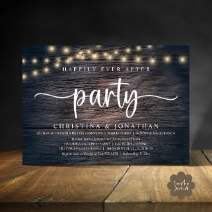 Happily Ever After party, Rustic Wedding Invitation