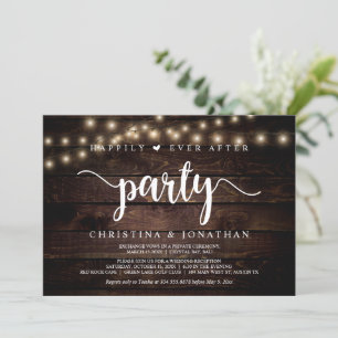 Happily Ever After party, Rustic Wood, Elopement I Invitation