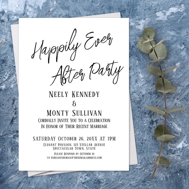 Happily Ever After Party Simple Post-Wedding Event Invitation (Creator Uploaded)