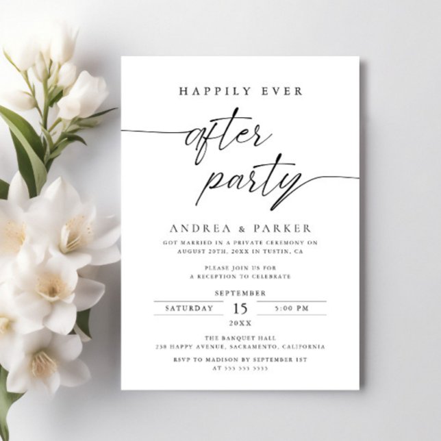 Happily Ever After Party Simple Wedding Reception Invitation (Creator Uploaded)