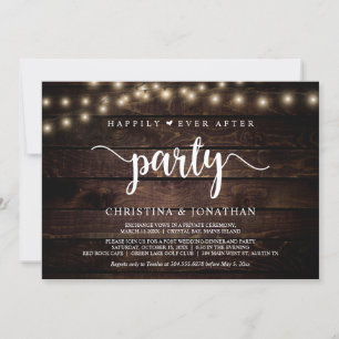 Happily Ever After party,  String Ligh, Elopement  Invitation