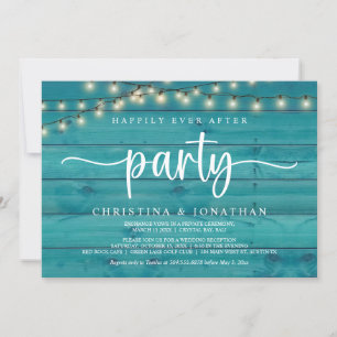 Happily Ever After party,  String Lights Elopement Invitation