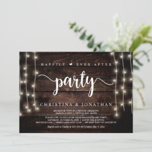 Happily Ever After party, String Lights, Elopement Invitation