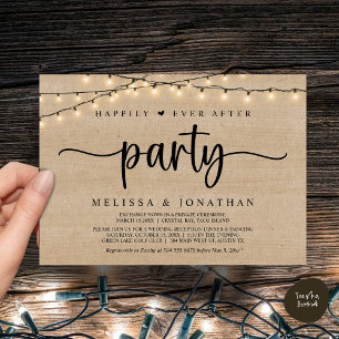 Happily Ever After party,  String Lights Elopement Invitation