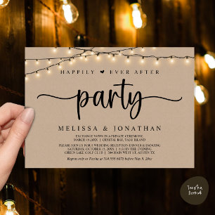 Happily Ever After party,  String Lights Elopement Invitation