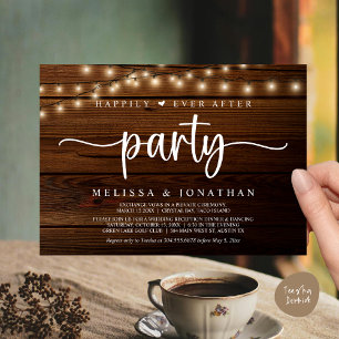 Happily Ever After party, String Lights Elopement Invitation