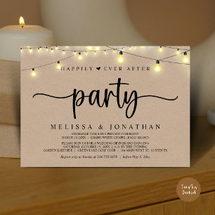 Happily Ever After party,  String Lights Elopement Invitation