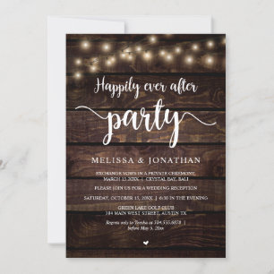 Happily Ever After Party, String Lights Reception Invitation