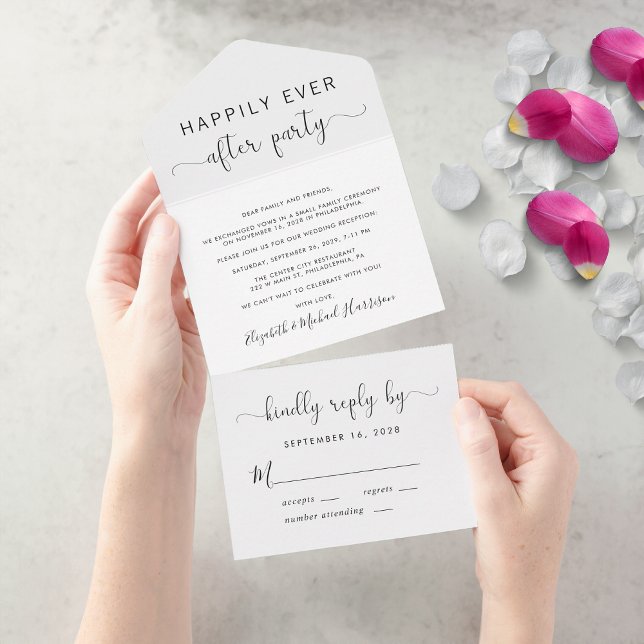 Happily Ever After Party Wedding All In One Invitation (Creator Uploaded)