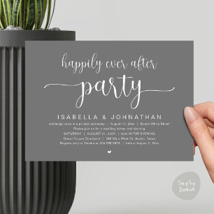 Happily Ever After Party, Wedding Dinner Dancing Invitation
