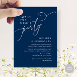 Happily Ever After Party, Wedding Dinner, Navy Invitation<br><div class="desc">Announce and share your happily ever after in style with our modern theme design (Happily ever after party) wedding elopement celebration invitation card. It is ideal for couples who have decided to celebrate their best day. With its sophisticated yet playful design, this invitation is sure to set the tone for...</div>