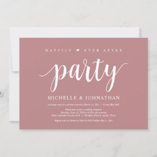 Happily ever after party, wedding elopement Dinner Invitation
