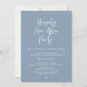 Happily Ever After Party, Wedding Elopement Dinner Invitation