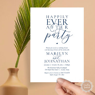 Happily Ever After Party Wedding Elopement Dinner Invitation