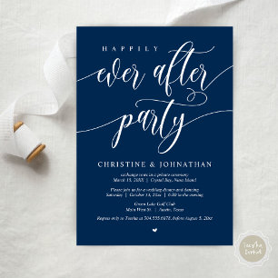 Happily Ever After Party, Wedding Elopement Dinner Invitation