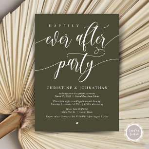 Happily Ever After Party, Wedding Elopement Dinner Invitation