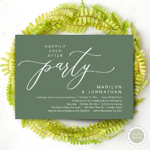 Happily Ever After Party Wedding Elopement Dinner Invitation