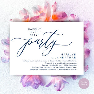 Happily Ever After Party Wedding Elopement Dinner Invitation
