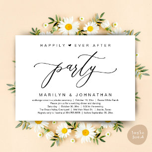 Happily Ever After Party Wedding Elopement Dinner Invitation