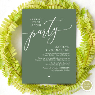 Happily Ever After Party Wedding Elopement Dinner Invitation