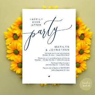 Happily Ever After Party Wedding Elopement Dinner Invitation